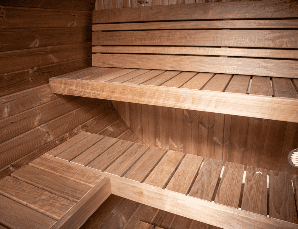 happy sauna dual level benches
