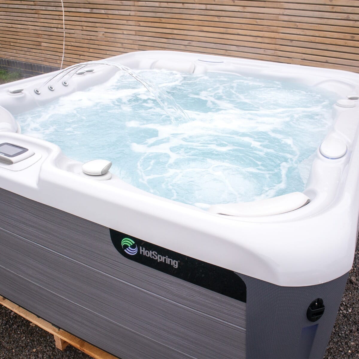 2022 Pre Owned Hot Spring Sovereign Grey White