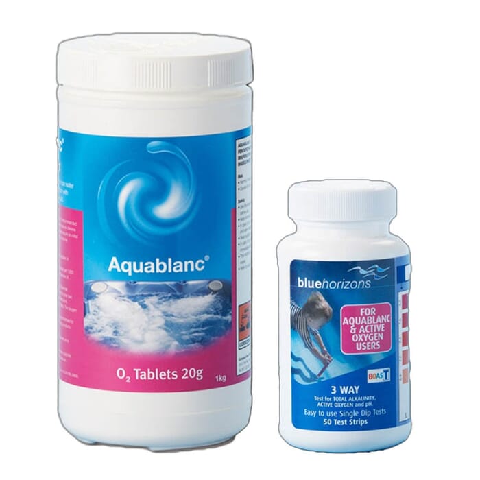 Aquablanc O2 Tablets 1kg + 50 Test Strips