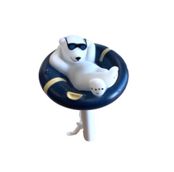 Floating Polar Bear in Ring Thermometer