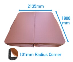 2.135 x 1.98 Metre (84'' x 78'') Rectangular Hot Tub Cover (Brown)