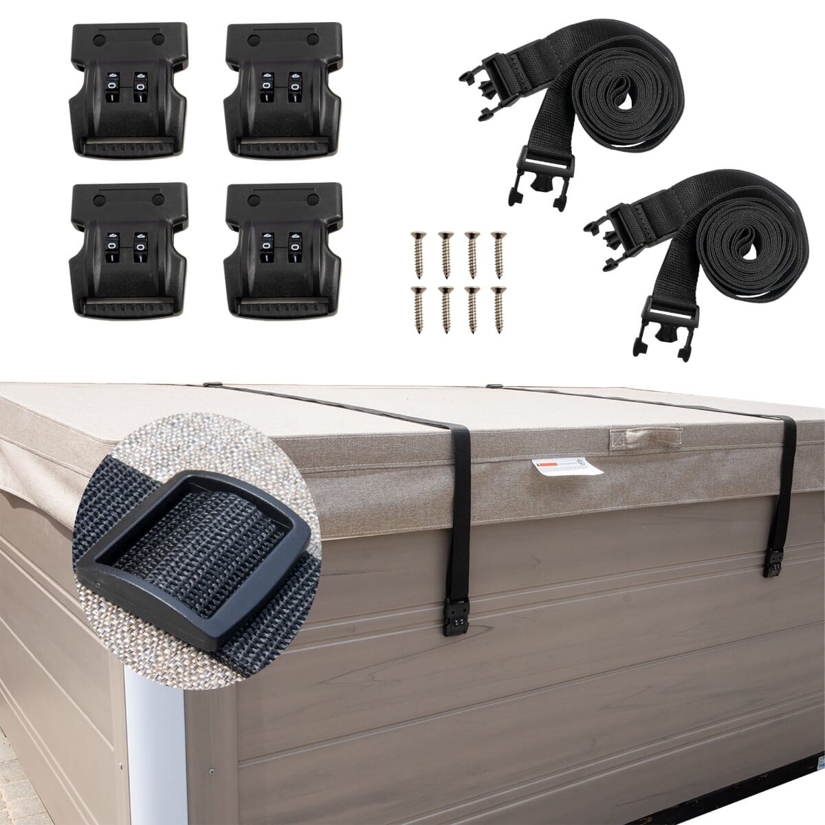 Happy Hot Tubs XL Storm Straps for large hot tubs and swim spas