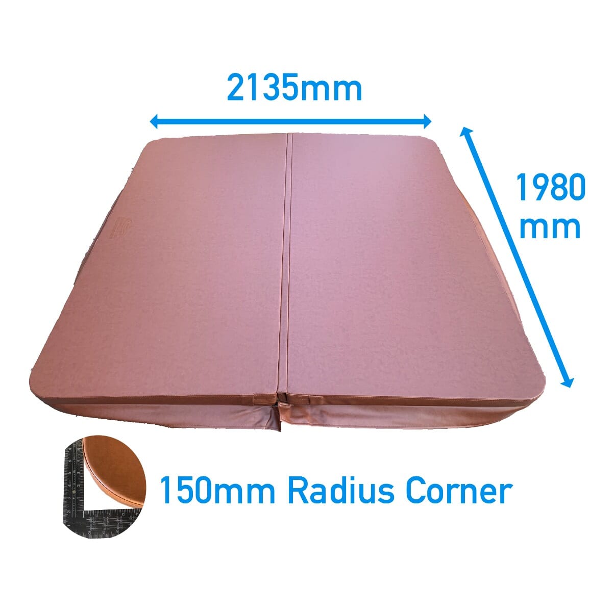 2.135 x 1.98 Metre (84'' x 78'') Rectangular Hot Tub Cover (Brown)