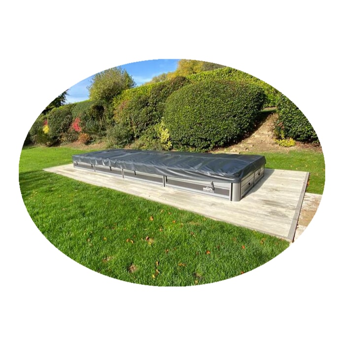 Waterdichte vierkante SPA cover beschermhoes - grijs - polyester Waterdichte vierkante SPA cover beschermhoes - grijs - polyester