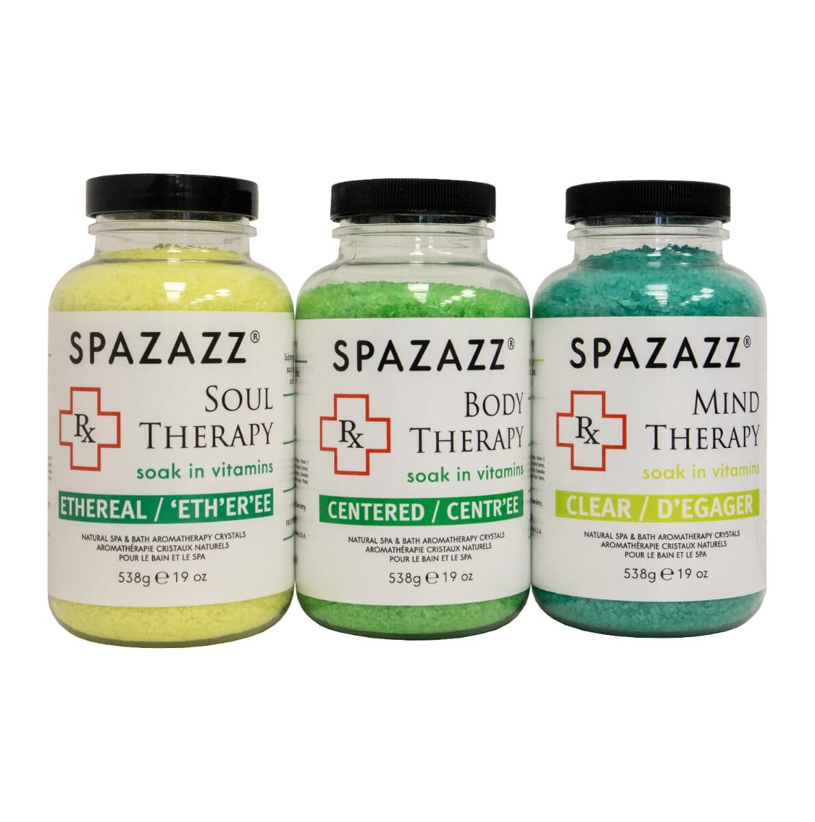 Spazazz Mind Body and Soul aromatherapy crystals for hot tubs baths
