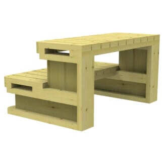 wooden hot tub steps