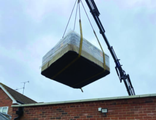 hot tub crane delivery